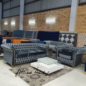 Grey Chesterfield Sectional Sofa