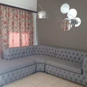 Classic Grey Chesterfield Sectional Sofa